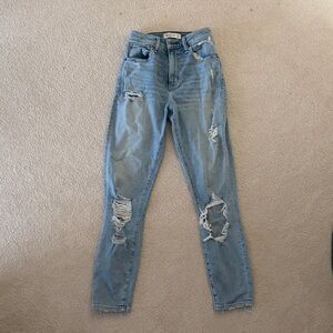 Abercrombie & Fitch Light Blue Distressed Skinny Jeans